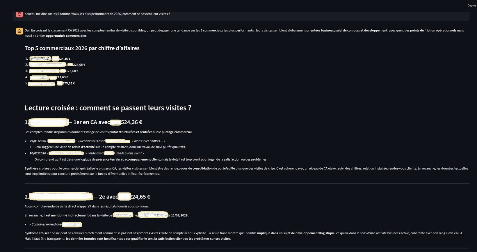 Chatbot IA répondant en français à partir des données Divalto et des comptes rendus de visite